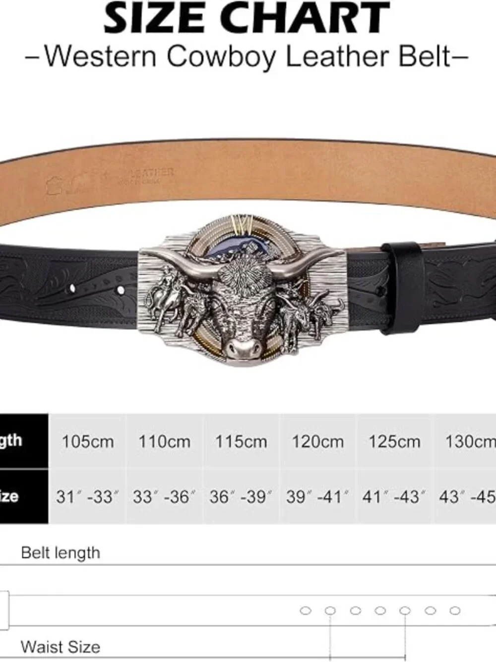 Men's & Women's Western Leather Cowboy Belts